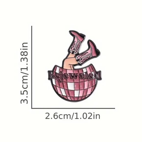 BEJEWELED MIRRORBALL COWBOY LIKE ME - TAYLOR PIN - Picture 2 of 9